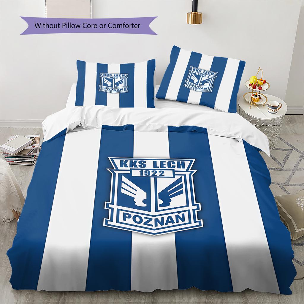 Set Biancheria da Letto con Fantasia Lech Poznań Copripiumino Federa Decorazione per la Casa Regalo (1 * copripiumino + 2 * federa, senza nucleo)