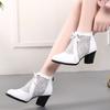 GKTINOO Rhinestones Gauze Sandals Summer New Mesh Boots Genuine Leather Women's Shoes Hollow Boots Large Size 40-42