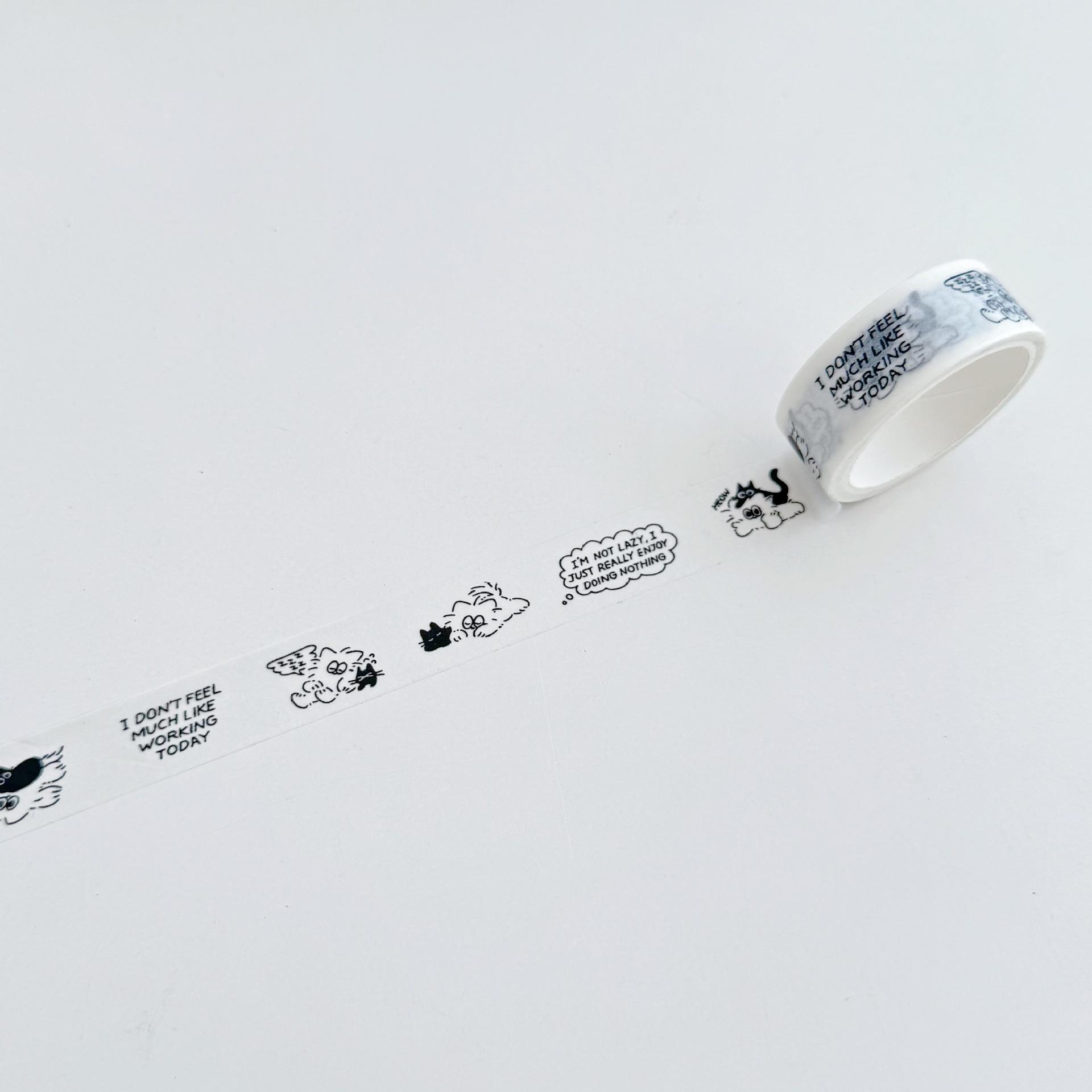 

15mmx5m Cartoon Cat Washi Tape Cute Decorative Adhesive Tape for DIY Scrapbooking Journal Stationery