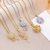 Necklace Rotating Sunflower Necklace Accessories Women's Fashion Ins Niche Design Sense Fashion Non-Fading Accessories