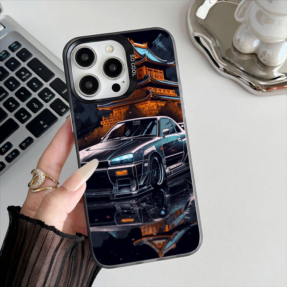 Anime T-Tokyo JDM Phone Case For Apple 11 12 13 14 15 16Pro Max Plus Protect Plating Phone Cover