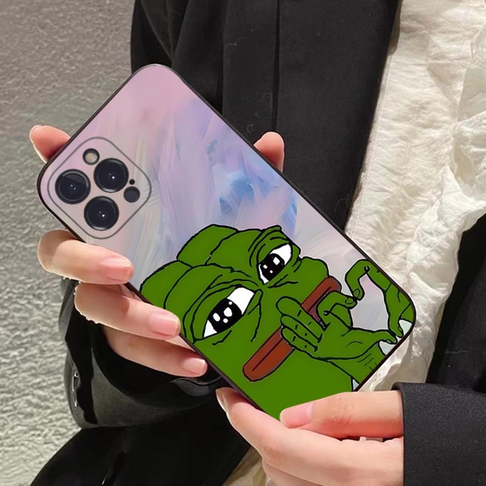 Cute Frog & Pepe the Frog Meme Print Phone Case for iPhone 17 16 15 14 13 12 11 16E Series Pro Max Plus Double Layer Protection