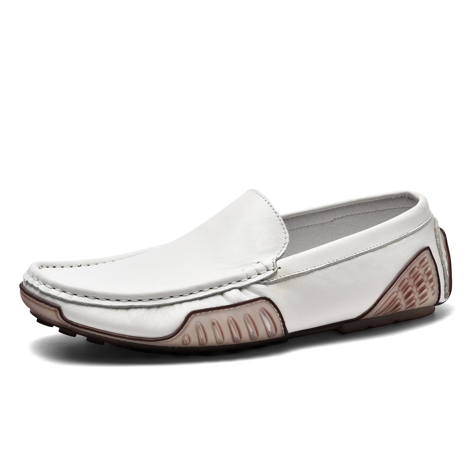 

Мужская обувь большого размера из натуральной кожи, обувь Doudou, летний тренд, дышащая, повседневная кожаная обувь, корейская версия, обувь-слипоны, трендовая обувь 38