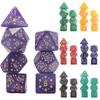 7pcs DND Dice Set Polyhedral Dice D4-D20 with Star Pattern for Board Game DND RPG