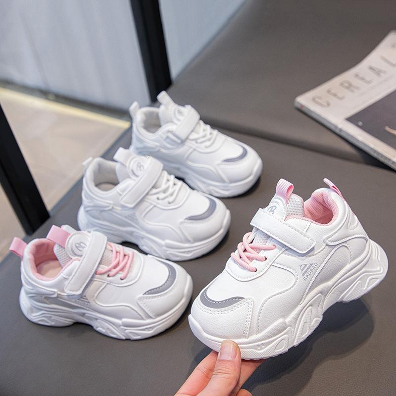 Children's sports shoes Lightweight girls' shoes Casual shoes Student soft-soled non-slip white shoes 2025 spring new
