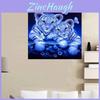 Exquisite Diy Painting Full Circular Tigers Butterfly With 3d Embroidery For Elegant Home Decor