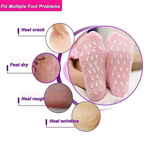 BRITSPEAR Pairs Gel Socks Soft Moisturizing Gel Socks, Gel Spa Socks for Repairing and Softening Dry Cracked Feet Skins, Gel Lining Infused with