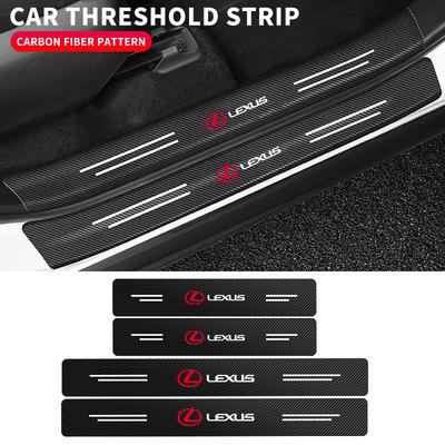 4 pièces Accessoires de voiture Plaque de seuil de porte Décoration Autocollants Fibre de carbone Pour EX300H RX450H IS300H ES300H NX RX GS Al20