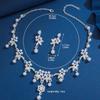Shining Claw Chain Jewelry Set Luxury Necklace Earrings Set Bridal Pearl Necklaces Earrings  Women