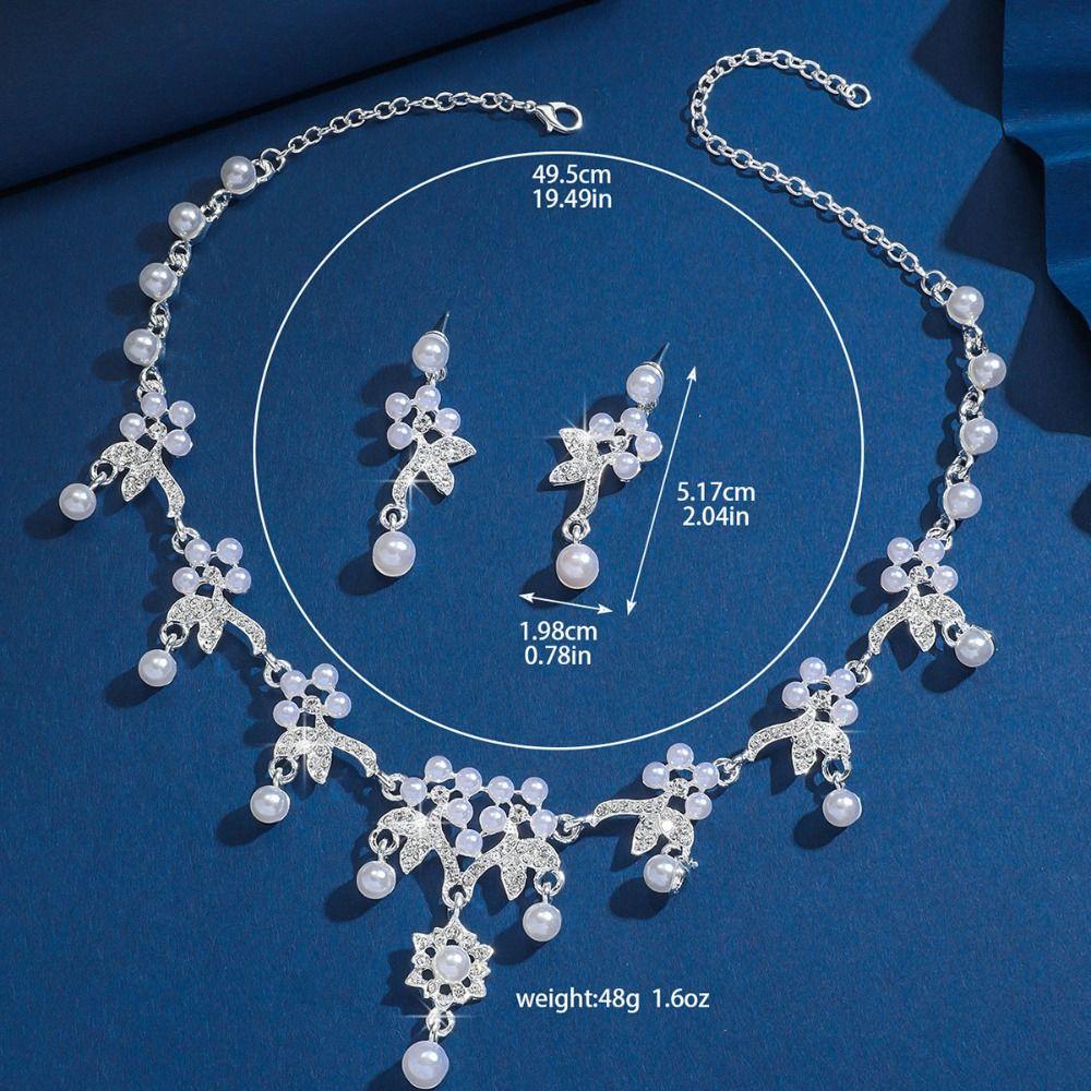 Shining Claw Chain Jewelry Set Luxury Necklace Earrings Set Bridal Pearl Necklaces Earrings  Women