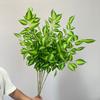 6pcs Simulation Plants Silk Eyebrows Leaves Bedroom Decoration Artificial Plant Green Eyebrow Leaf Branch Hotel Decorative