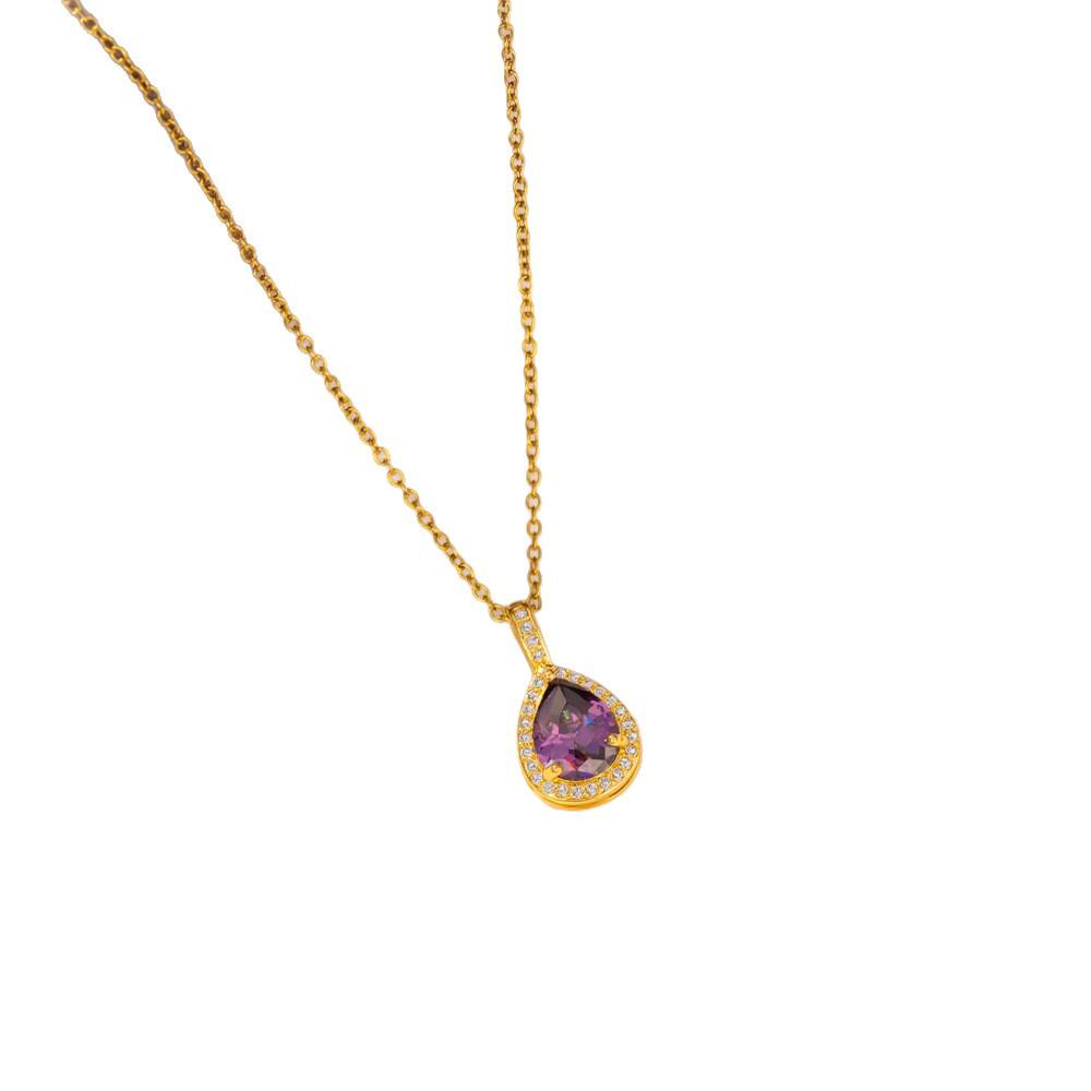 Korean Style Zirconia Water Drop Necklace: Fashionable, Versatile Clavicle Chain with Exquisite Light Luxury Design for Women