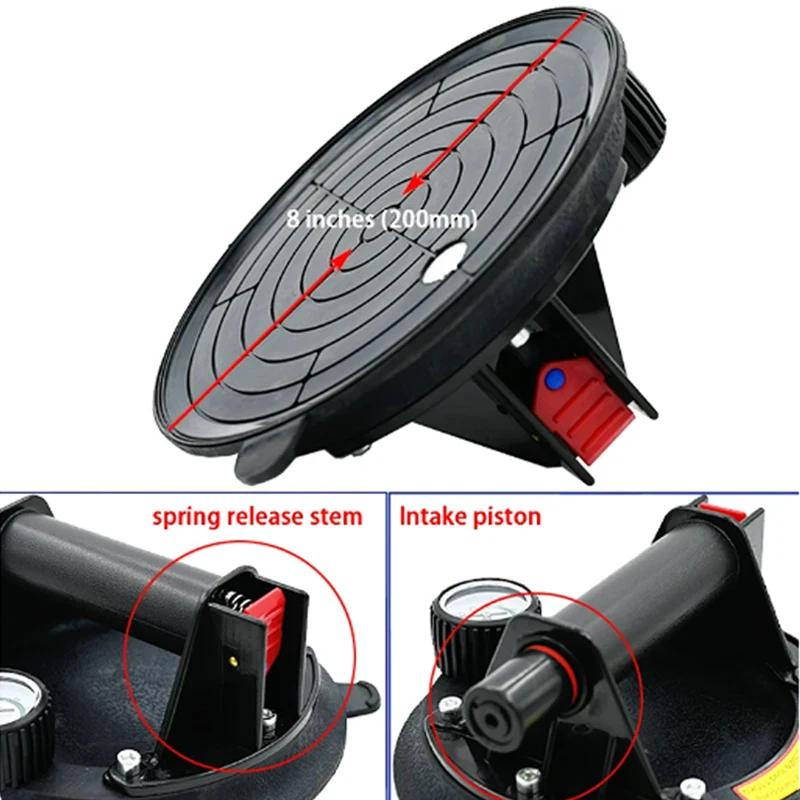 8 Inch 250KG Air Pump Vacuum Suction Cups Powerful Heavy-Duty Strong Hand Pump Sucker Lifted Magnets Handling Tools