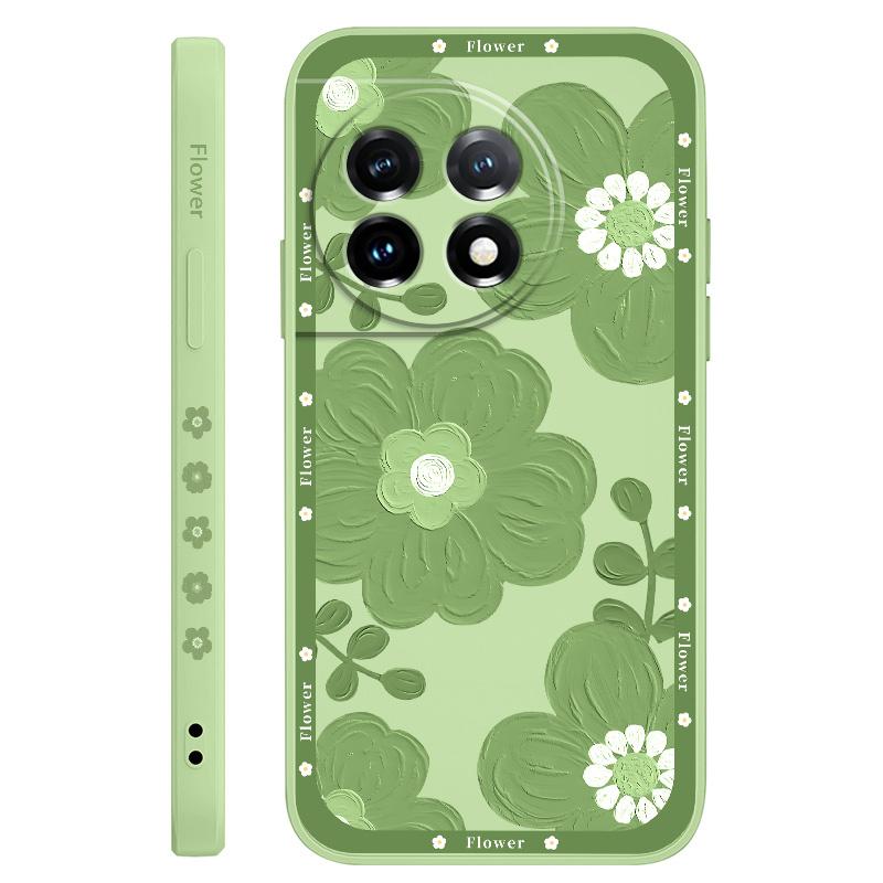 

Чехол для телефона Spoony Flowers для Oneplus 13 13R 12 12R 11 11R 10 10R 10T 9R 9RT 9 8T 8 7 7T Pro 5G Жидкий силиконовый чехол OnePlus 12R светло-зеленый