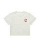 COVERNAT WOMAN Crop Cool Cotton C-Logo T-Shirt Oatmeal