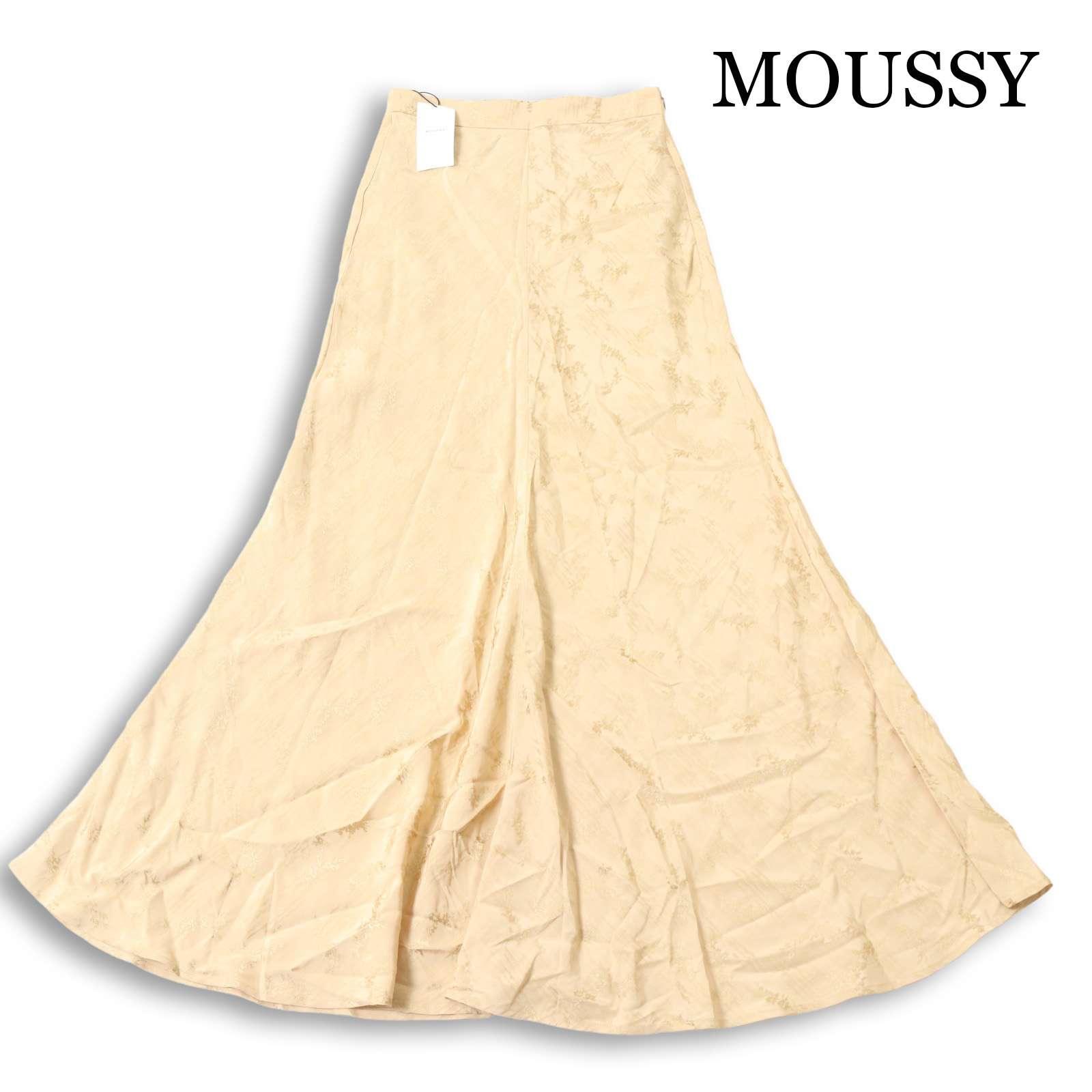 [New, unused] MOUSSY Spring Summer SATIN JACQUARDSatin Jacquard Maxi Flare Long Skirt Sz.2 Ladies