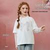 ASK JUNIOR Girls' Faux Layered Lace Bow Long Sleeve T-Shirt