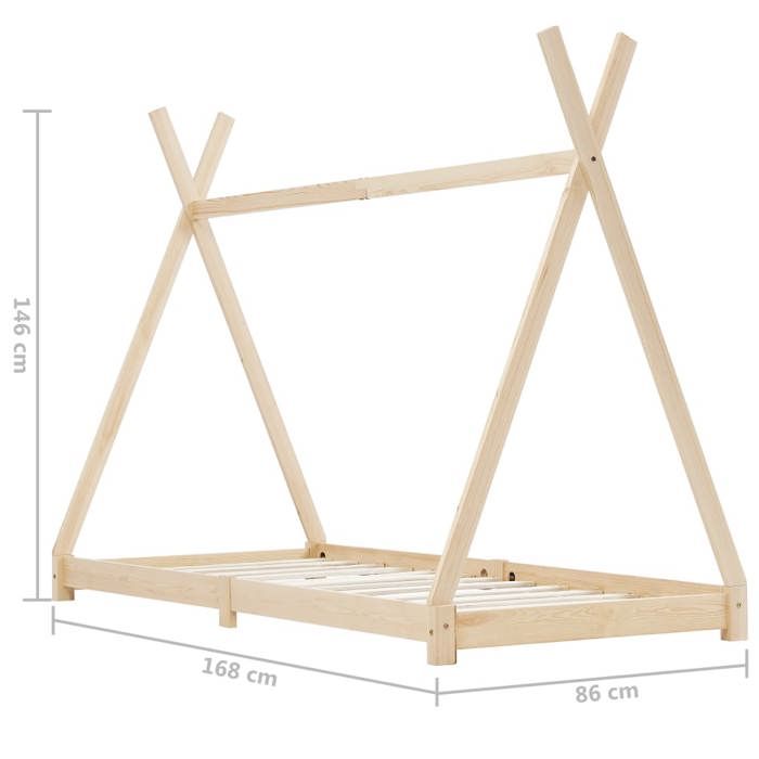 VidaXL Kid's Bed Frames Kid's Cabin Bed Children's Bed Frame House Children's Room Interior 80x160 Cm 283356