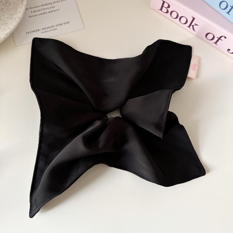 Zhao Lusi Style Satin Square Scarf Hair Tie - Silky Hair Accessory, Rich Girl Large Scrunchie
