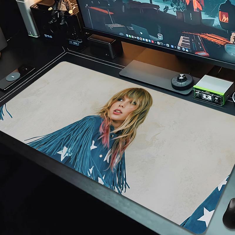 Taylor Swift Mousepad in Pizzo Monocolore Grande Cuscino per Tavolo da Gioco Antiscivolo per Laptop Tablet Mousepad Grande Tappetino XXL Tappetino per Mini PC con Bordo Bloccato