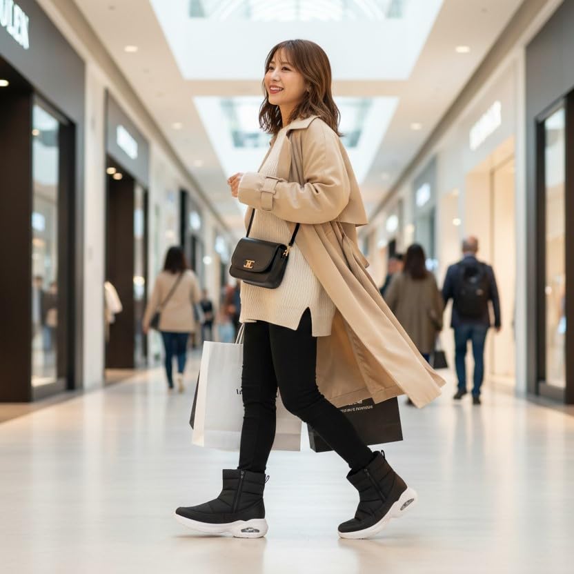 Jewel Casquette Leichte Schneestiefel mit Luftpolster und dicken Sohlen Damen Wasserdicht, Rutschfest (Produktcode 93371102)