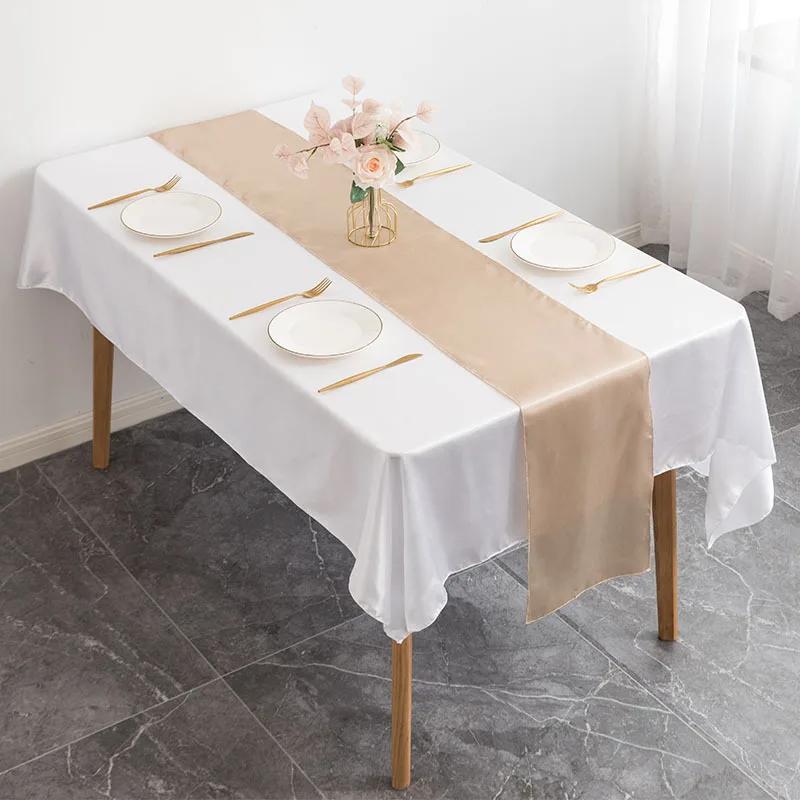5pcs 30x275cm Satin Table Runner Wedding Decoration For Modern Birthday Party Hotel Show Banquet Luxury Design Nice Pattern