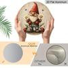 2D Flat Aluminum 7.87 Inch X 7.87 Inch Gnome and Ladybug Style Wall Covering, Rustic Style, Suitable for Dining Rooms, Gardens, Farmhouses, Cafes