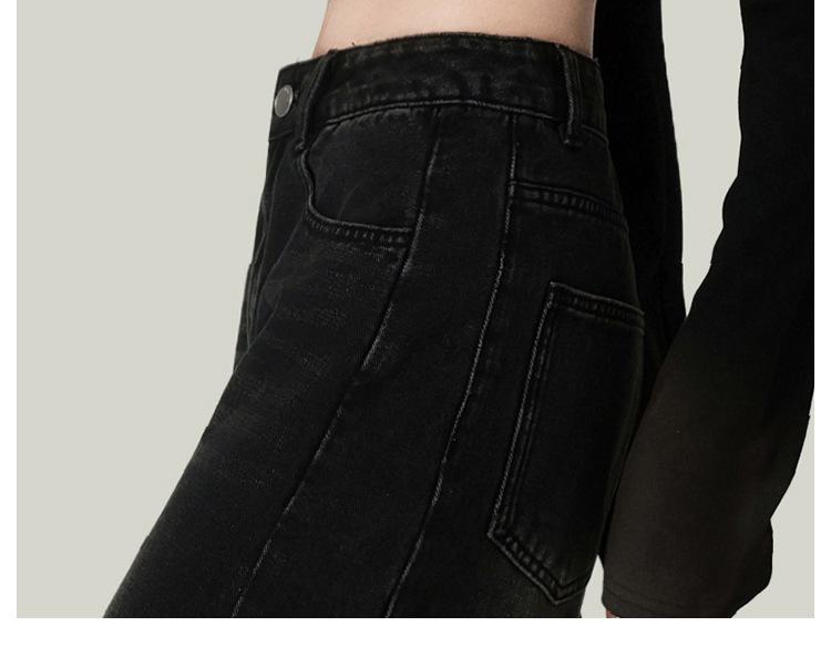 Women's Retro High-Waisted Wide-Leg Gray Jeans - 2025 Spring/Autumn Collection