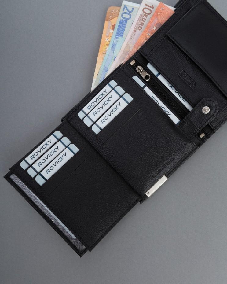 Men's Leather Wallet N4-PDM-RON-BP-9106 Black