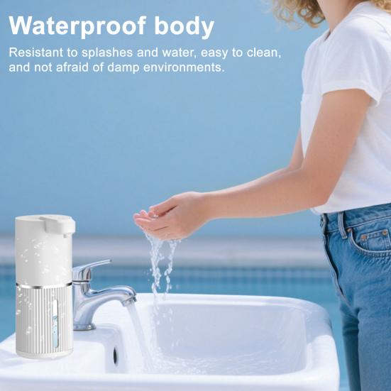 Touchless Automatic Soap Dispenser USB Rechargeable IPX5 Waterproof 4-Level Adjustable Dispensing 380ml Capacity Soap Dispenser