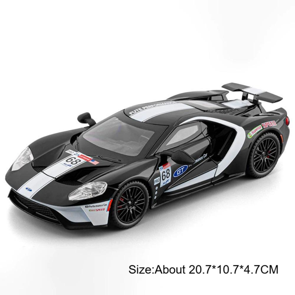 1:24 Gt Alloy Sportscar Diecast Toy Model Front Wheel Steering Four Wheel Suspension Doors Opened Miniature Car Fashion Ornament