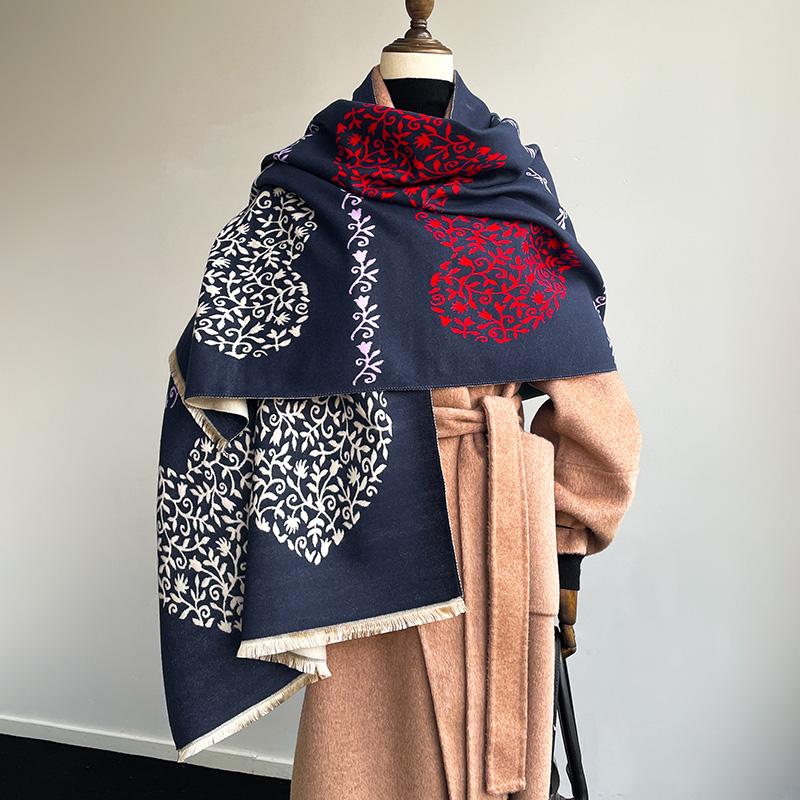 

НОВЫЙ Элегантный женский жаккардовый пашмина Осень Зима Толстый Теплый Двусторонний Кисточка Шаль Защита от холода Ветрозащитный Плед Шарф