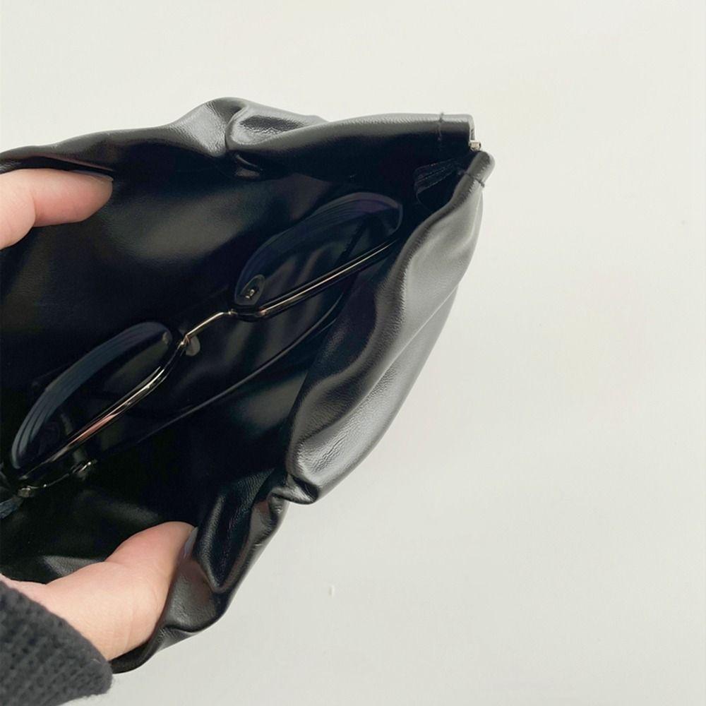 Bag Automatic Closed PU Leather Glasses Case Cosmetic Bag Eyewear Storage Bag Sunglasses Pouch
