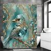 Blue Bird Tree Creative Jewel Shower Curtain, Bathroom Decorative Shower Curtain, Waterproof Shower Curtain with Hooks
