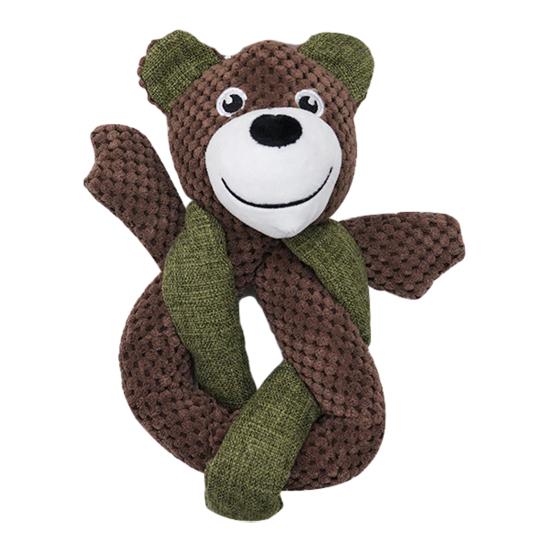 Squeaky Plush Dog Chew Toy Boredom Stress Relief Frog Bear Sloth Rabbit Plushie Small Medium Large Dog Teething Interactive Animal Toy Pet Supplies