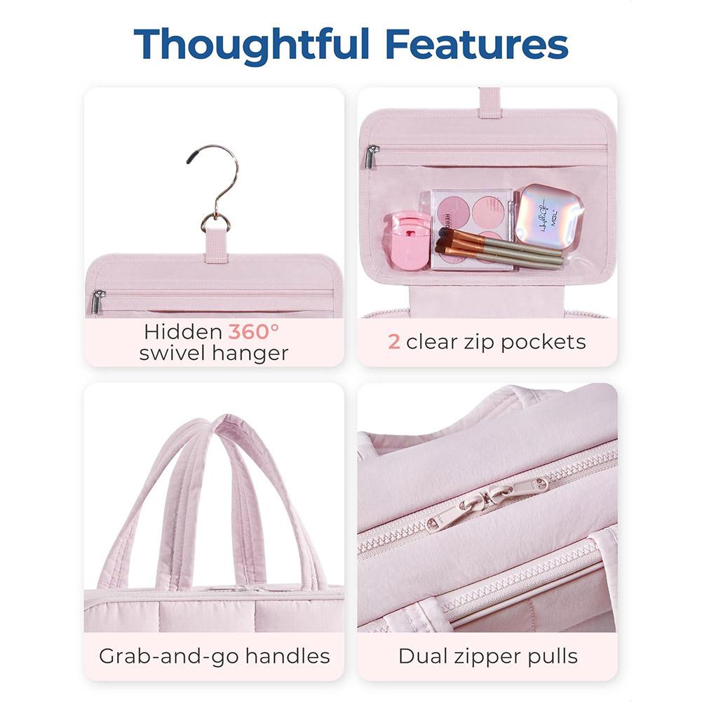 Hanging Foldableable Makeup Bag Large Capacity Jewelry&Toiletries Storage Bag Travel Cosmetic Bag Handbag Storage Organizer Case