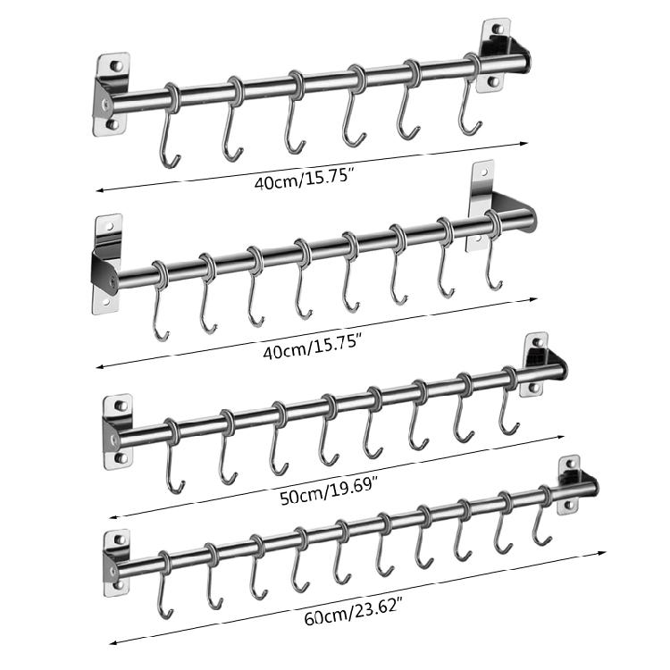 Stainless Steels Wall Mounted Hangers Efficient Clothes Storage Rack Coat Hook with Removable Hook Bathroom Supplies