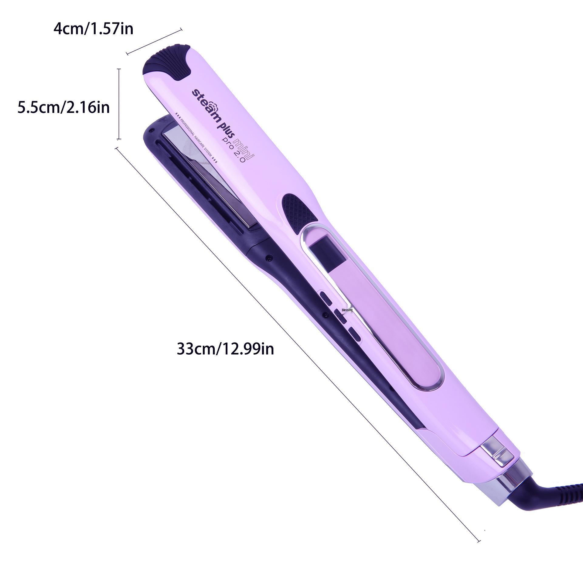

New Travel Size Mini Steam Straightener & Curler, Narrow Spray with Negative Ions for Damage-Free Hair EU Plug фіолетовий