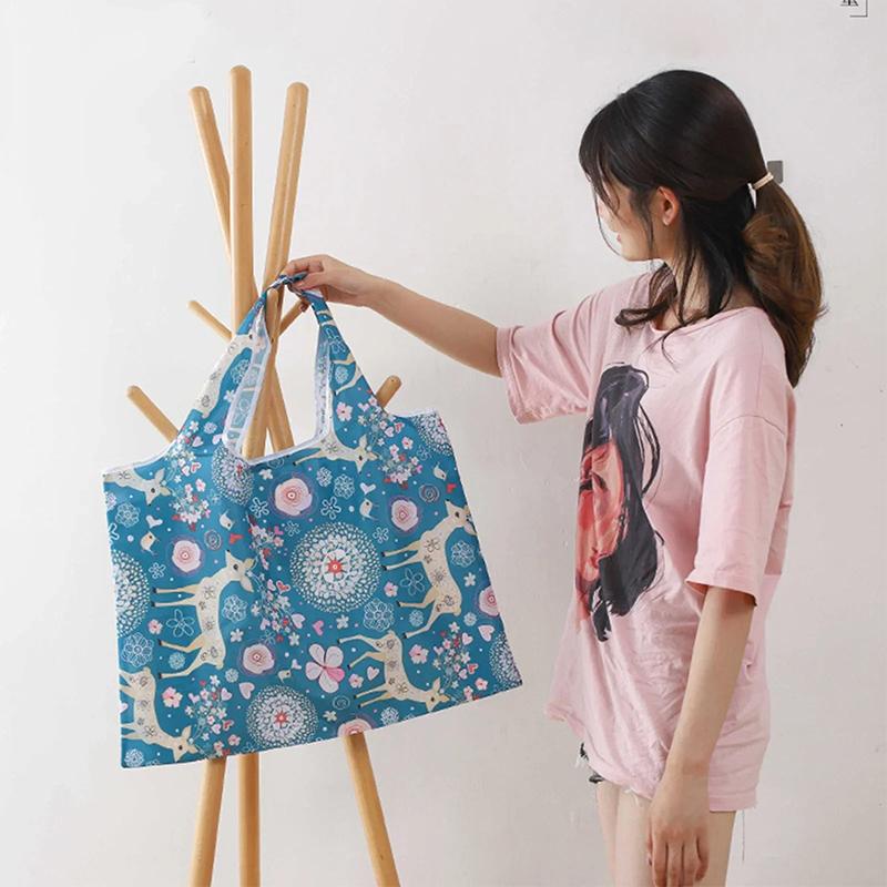 Reusable Grocery Bags Large Washable Shopping Bags Portable Foldable Environmental Friendly Heavy-Duty Handbags