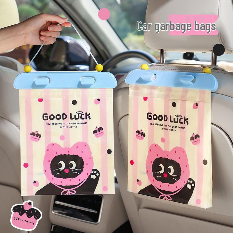 High-End Portable Car Trash Bag - Thickened, Hangable Interior Pocket
