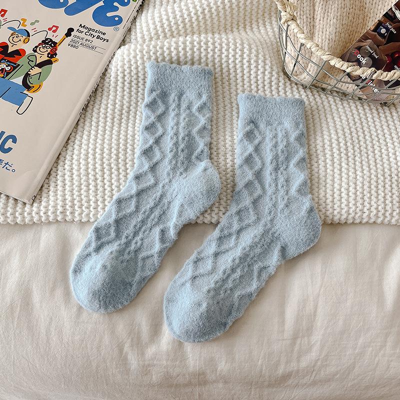 Australische Samtsocken für Damen Herbst und Winter, Nerzsamtsocken, Wadenlange Socken, Mit Samt verdickt, Warme Schlafsocken