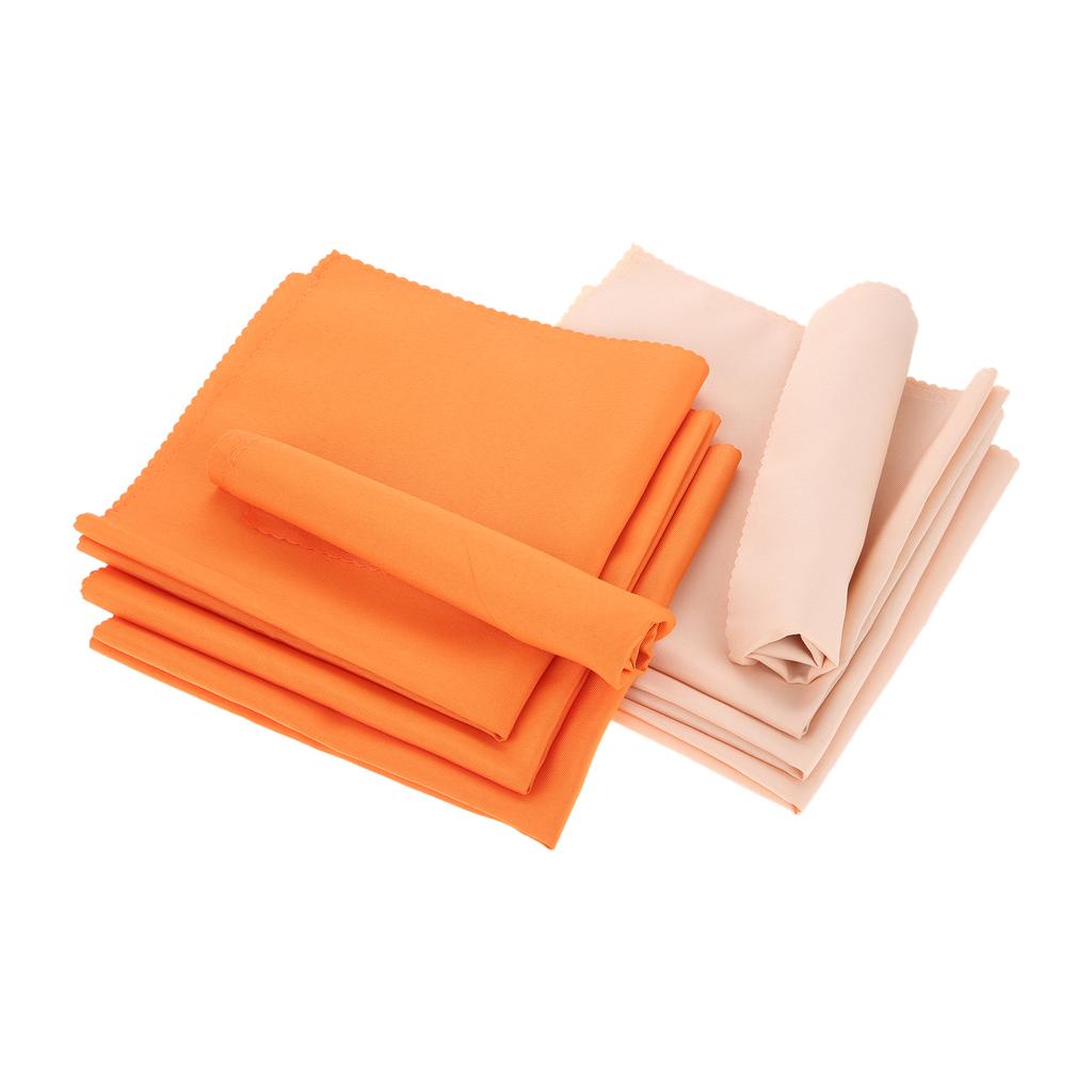 6pcs Cloth Napkins Square Pure Color Polyester Orange/Champagne 48*48cm Dinner Table Decor Wedding Party Restaurant Banquet