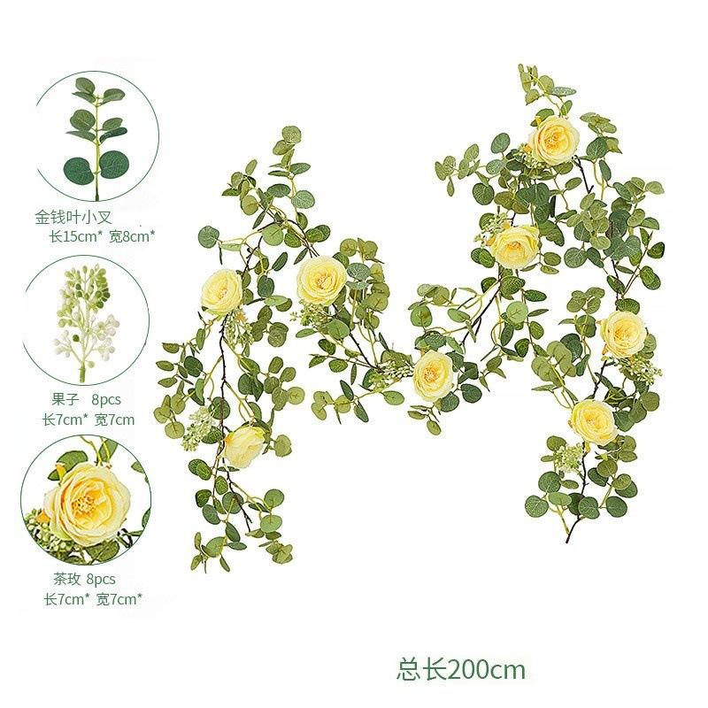 

Имитация денежного листа ротанг роза ротанг свадьба дом зеленый искусственный симуляция растение венок симуляция ротанг шампанского