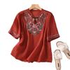 Damen Frühlingstop Bestickte Bluse Sommerhemden für Damen Lockerer Schnitt Lässige Damen Sommerhemden Bequemes Design
