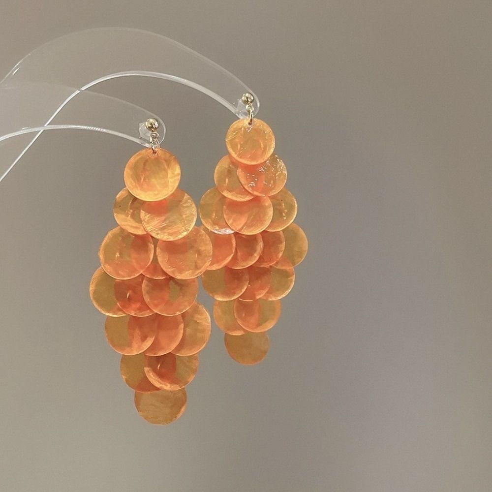 Elegant Tassel Drop Earring Light Luxury Shell Pendant Stud Fashion Jewelry Shell Earring  Ladies