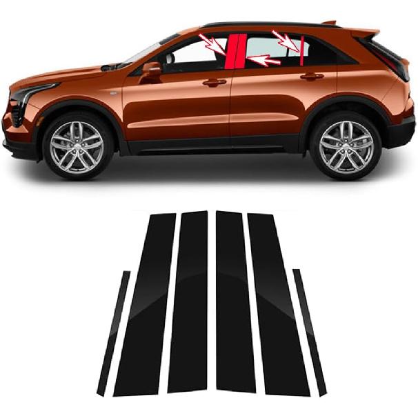 6pcs Black for Cadillac XT4(2018-2023) Car Window Center Pillar Stickers Window Trim Protect The Center Pillar Prevent Scratches Car Tuning