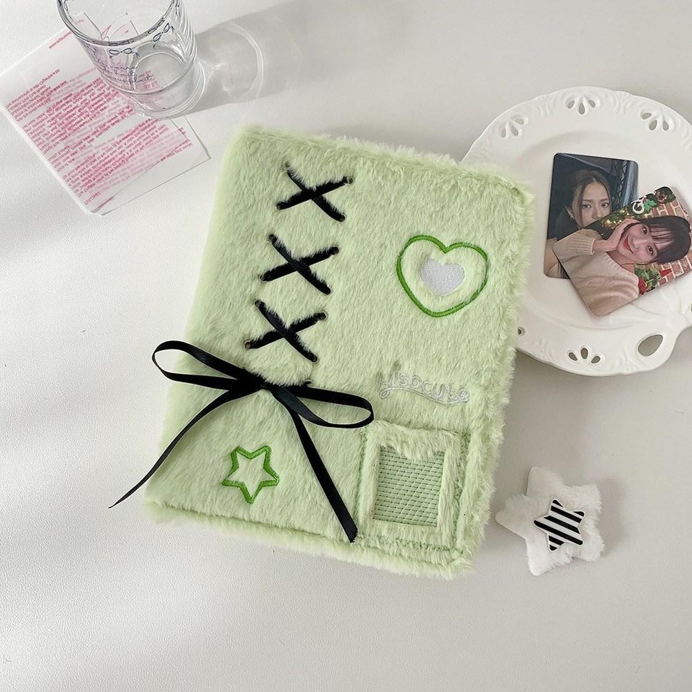 

Songheung 30 листов A5 4-столбцовые двусторонние внутренние страницы фотоальбом-дневник на 6 кольцах, зеленый, 1 комплект