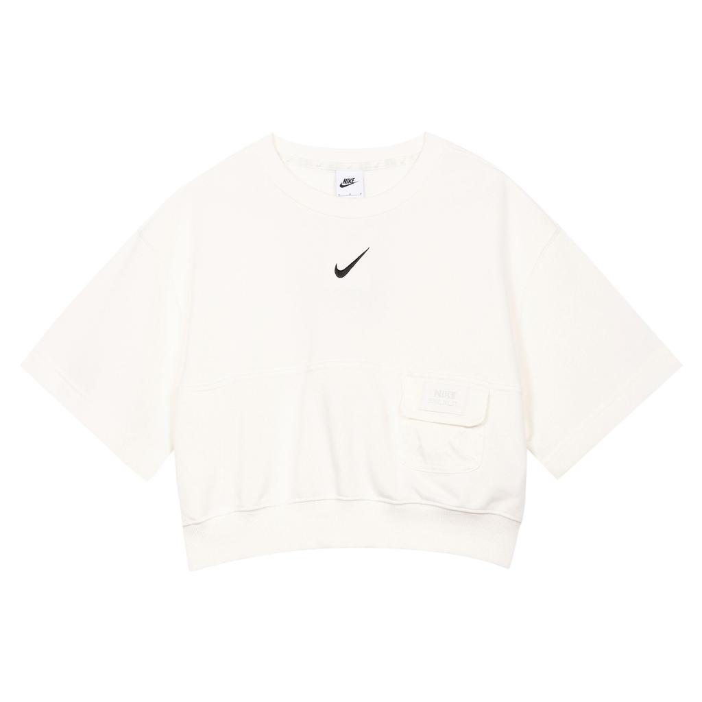 Nike Sportswear City Utility Logo Short-Sleeve Cropped Top Women Tops White DV8039-133