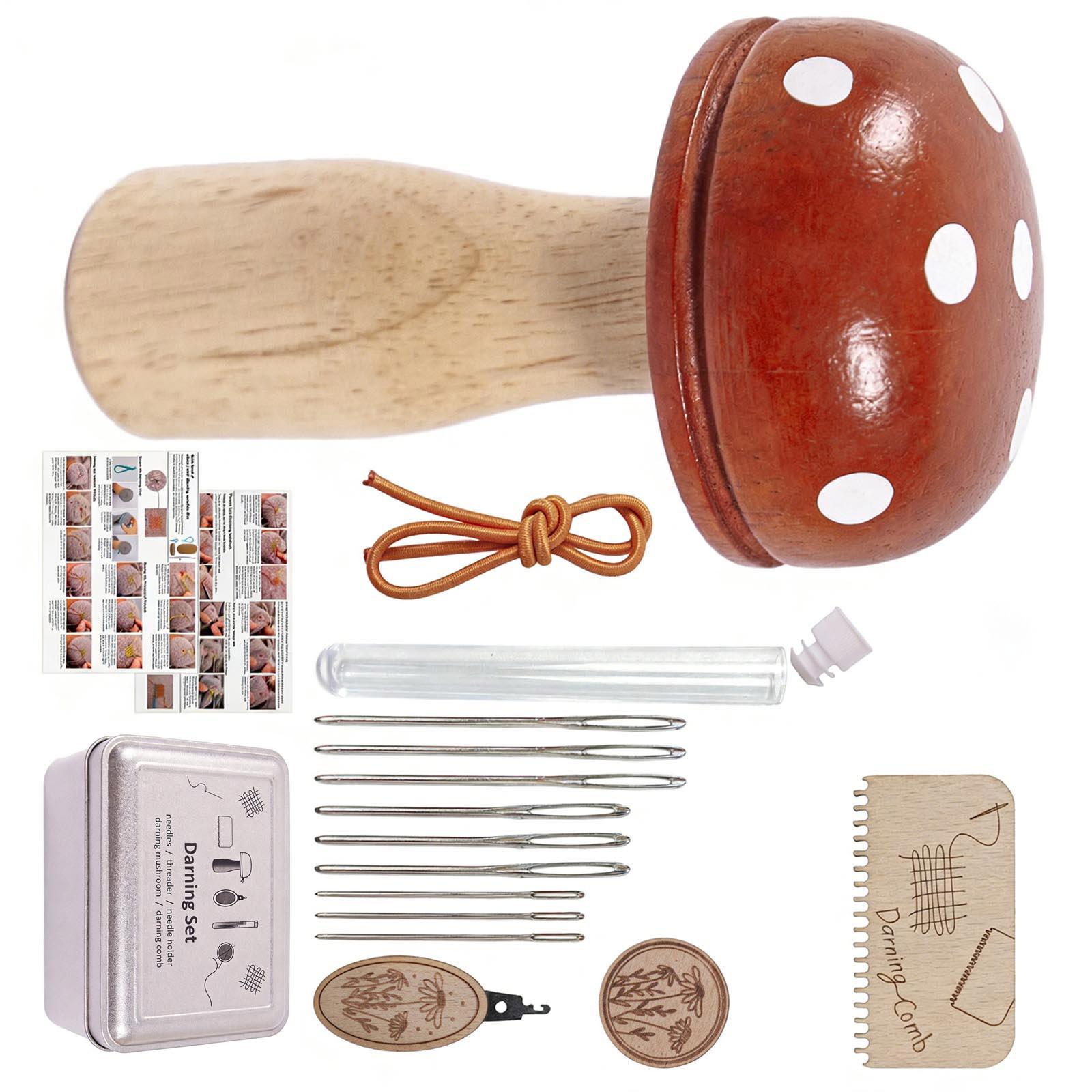 Wood Mushroom Craft Tool Suitable for Darning Embroidery Quilting and Various Textile Art Projects Home or Workshop красный