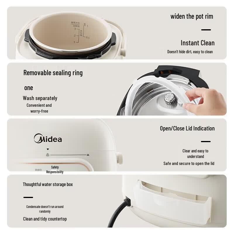 Midea Mini Electric Pressure Cooker & Rice Cooker CN plug (adapter included)
